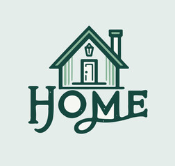 Home logo. Eco, green house