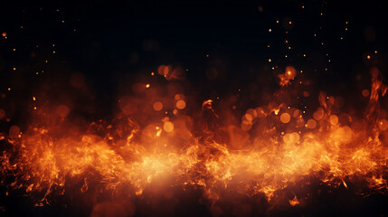 Vibrant Fire Sparks and Smoke Effect Background Overlay - Dynamic Motion and Glowing Flames, Perfect for Explosive Energy Concepts and Creative Designs.