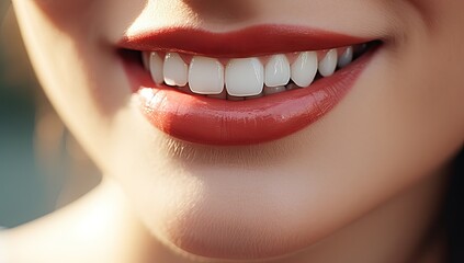 Close up shot of a woman's teeth