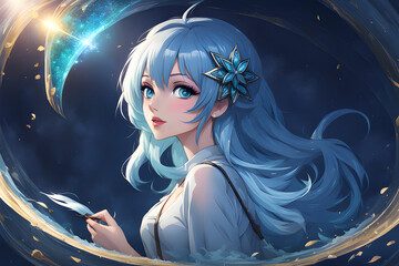 girl in the night sky