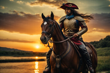 Fototapeta premium a warrior in battle field