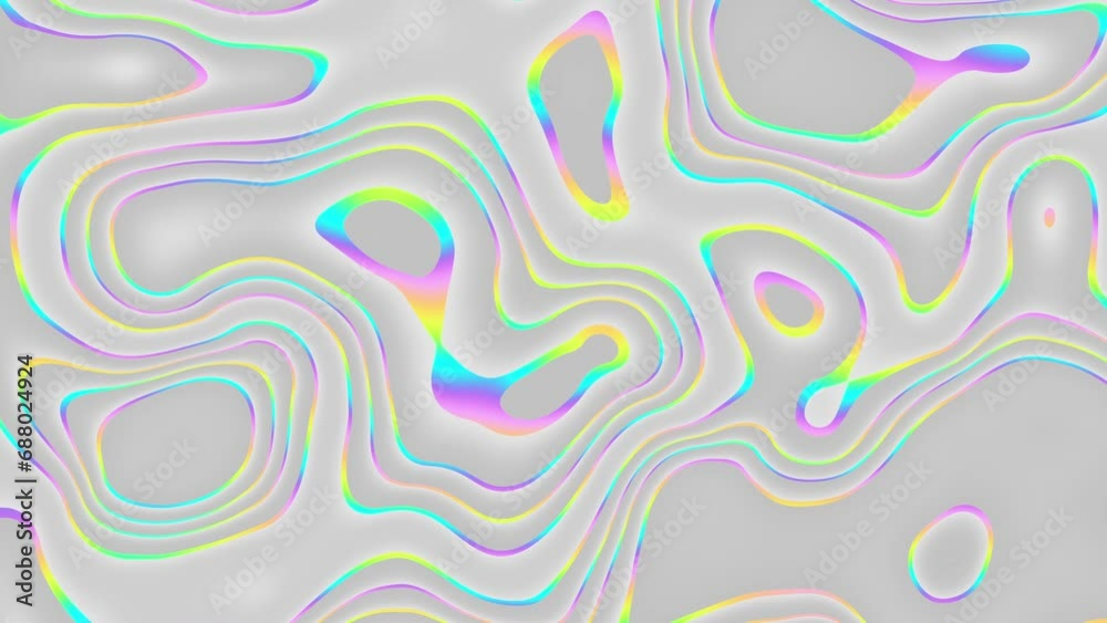 Aufkleber Beautiful abstract wavy lines technology backdrop wave digital effect particles. Seamless Loop 4k