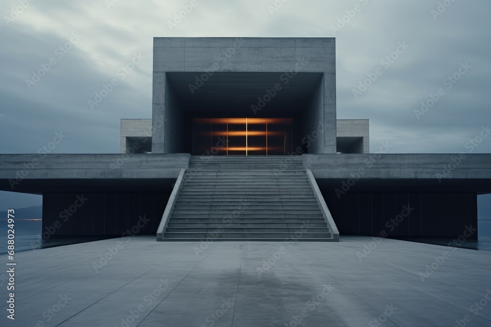 Poster minimalistic brutalist architecture