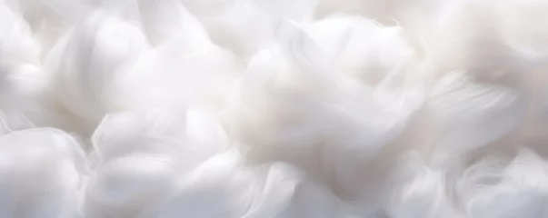 Fotobehang soft cotton wool background close up © krissikunterbunt