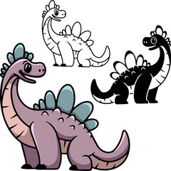 Dinosaur stegosaurus vector