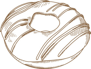 Hand Drawn Illustration Of Donut