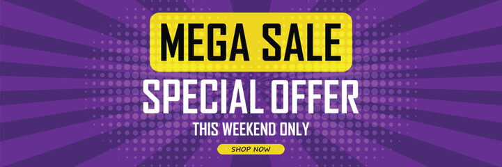Sale banner template design . Super Sale, end of season special offer banner. vector illustration.