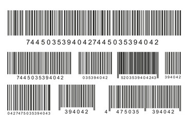 Barcode Labels Code Stripes Sticker, Digital Barcode Label. Industrial barcodes, customer qr code.