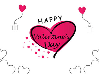 Happy valentines day. Vector banner, greeting card, flayer, poster,  with text Happy valentines day