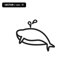 whale icon, whale marine animal icon, on a white background. vector eps 10