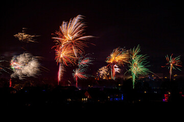 Freworks in a village