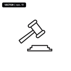 judge's hammer icon, justice court hammer icon, on a white background. vector eps 10