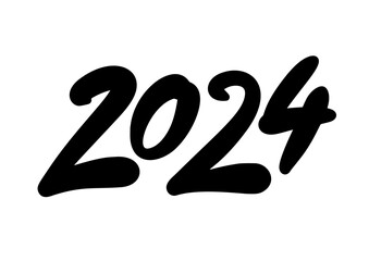 2024 number on white background. 2024 logo text design. Design template Celebration typography poster, banner or greeting card for Happy new year	
