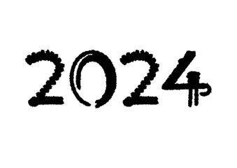 2024 number on white background. 2024 logo text design. Design template Celebration typography poster, banner or greeting card for Happy new year	
