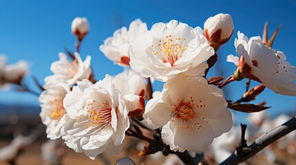 Beautiful Almond Blossoms Blue Sky, HD, Background Wallpaper, Desktop Wallpaper