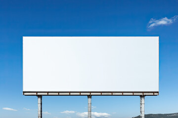 Obraz premium blank huge white billboard with blue sky background
