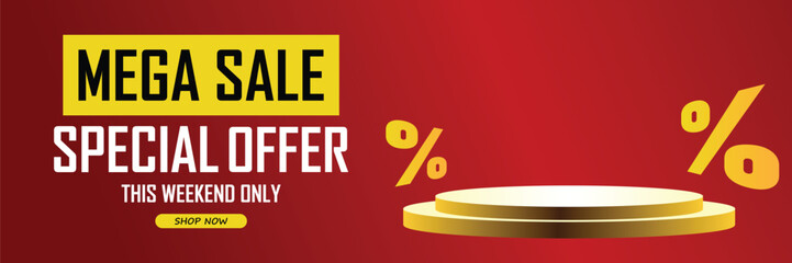 Fototapeta premium Sale banner template design . Super Sale, end of season special offer banner. vector illustration.