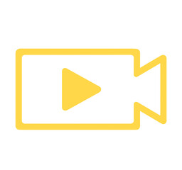 シンプルな黄色の動画アイコン