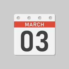 Icon page calendar day - 3 March