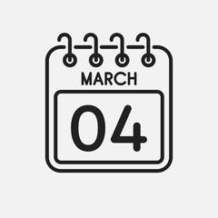 Icon page calendar day - 4 March