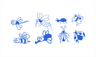 Set of Fun Insect Doodle