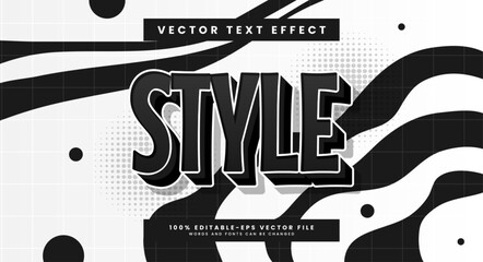 Style editable text style effect. Vector text effect with a comic cartoon theme and retro style.