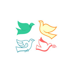 Simple Abstract Pigeon Bird Doodle