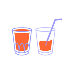 Two Drink Glass Beverage Doodle 