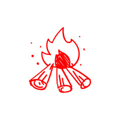 Hand Drawn Bonfire Camp Doodle