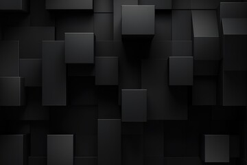 An abstract black background with squares and rectangles