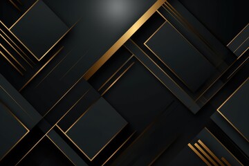 A black and gold abstract background with squares