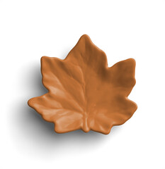 Orange Ceramic Plate Autumn Leaf