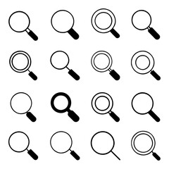 Set of search icon. Pictogram vector design.