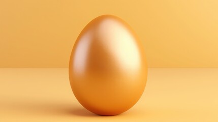 golden egg on yellow background. Generative AI illustration