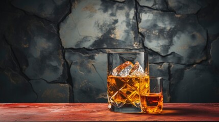 Fototapeta na wymiar Glasses Scotch Single Malt Blended Whisky, HD, Background Wallpaper, Desktop Wallpaper