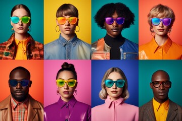 Beautiful people in front of a colored background - obrazy, fototapety, plakaty