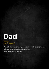 father funny text definition - obrazy, fototapety, plakaty