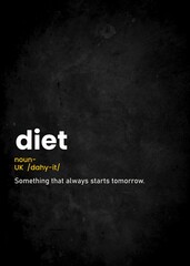 diet funny text definition - obrazy, fototapety, plakaty
