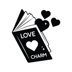 Love book doodle vector outline Sticker. EPS 10 file