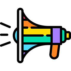 Megaphone icon. Filled outline design. For presentation, graphic design, mobile application.