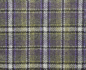 Tartan pattern fabric in green and purple