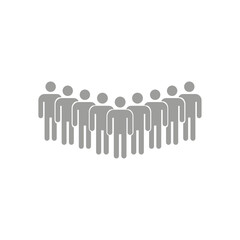 Vector flat illustration. Avatar, user profile, gender neutral silhouette. Nine men gray icon. Suitable for social media profiles, screensavers and as a template.