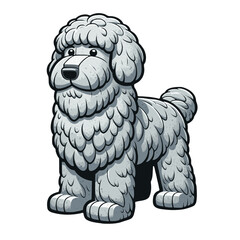 Commodore Dog Stone Statue Vector Illustration