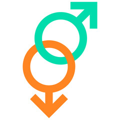 Lesbian symbol icon. Flat design. For presentation, graphic design, mobile application.