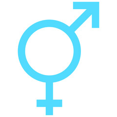 Bisexual symbol icon. Flat design. For presentation, graphic design, mobile application.