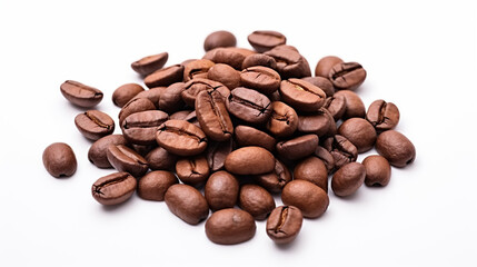 Naklejka premium Coffee beans on white background,created with Generative AI tecnology.