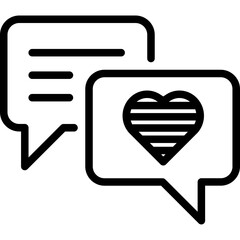 Chatting icon. Outline design. For presentation, graphic design, mobile application.