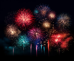 Fototapeta na wymiar colorful fireworks background