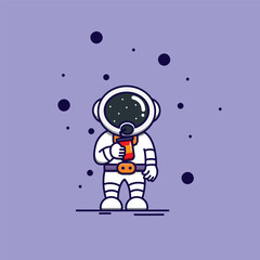 cute astronaut vector design illustration  