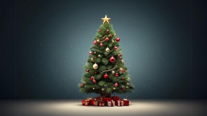christmas tree in isolated background